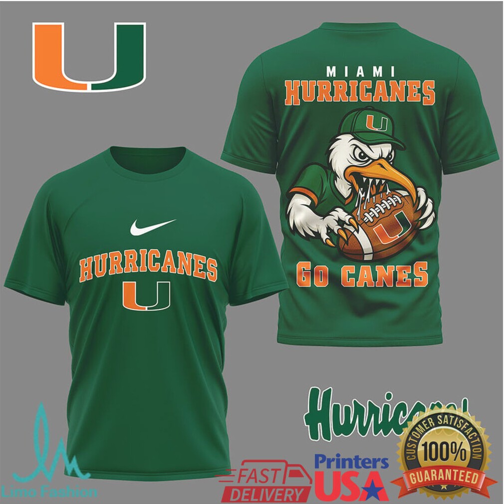 Miami Hurricanes “Go Canes” Sebastian the Ibis Mascot T Shirt - Limotees LLC