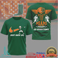 Miami Hurricanes “Just Hate Us” Dabbing Mascot Football T Shirt - Limotees LLC