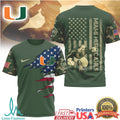 Miami Hurricanes Military Camo USA Flag Mascot Patriotic T Shirt - Limotees LLC
