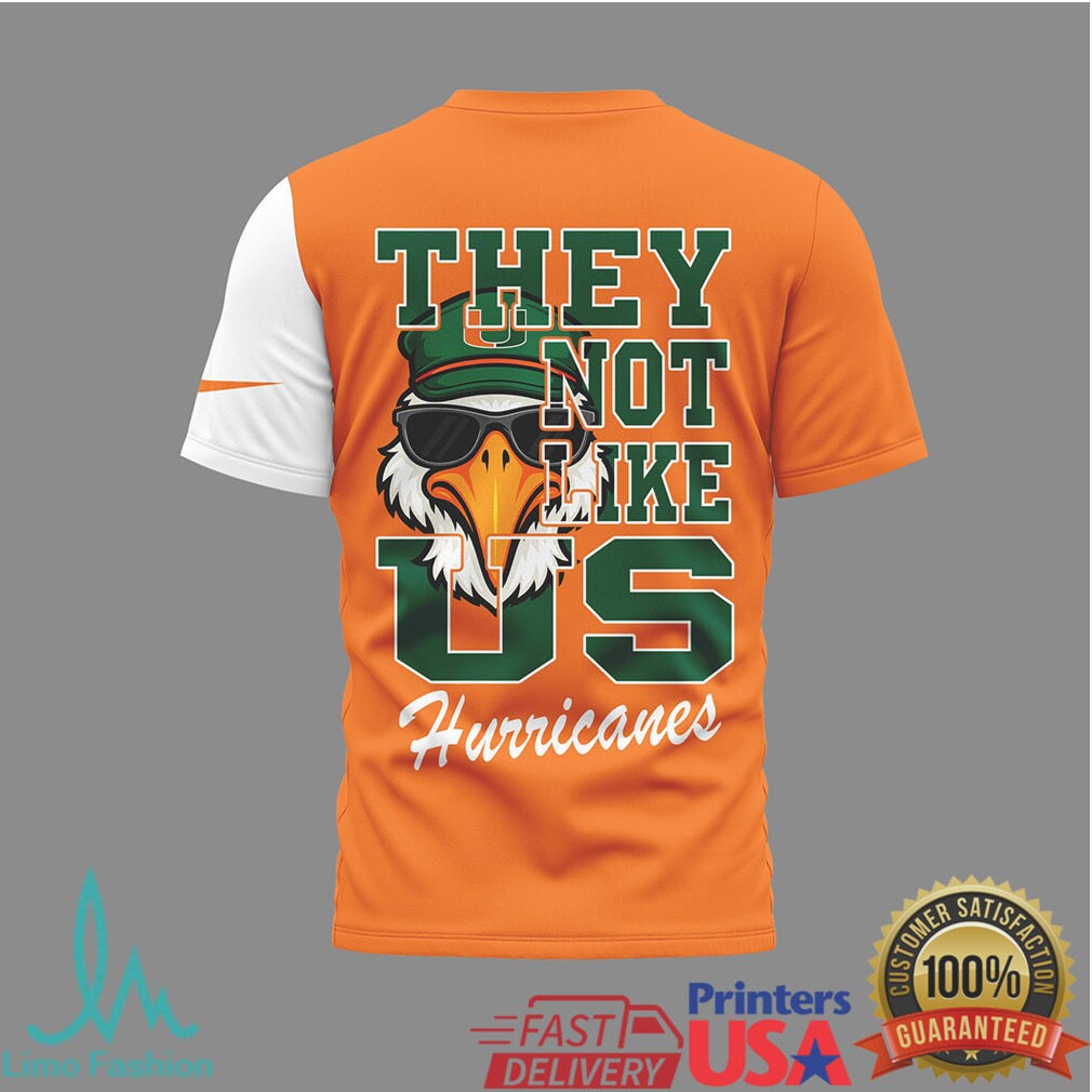 Miami Hurricanes “They Not Like Us” Mascot Football T Shirt - Limotees LLC