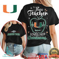 Miami Hurricanes This Teacher Loves Her Hurricanes Apple T Shirt - Limotees LLC