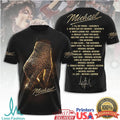 Michael Jackson Iconic Sequined Glove Gold Signature T Shirt - Limotees LLC