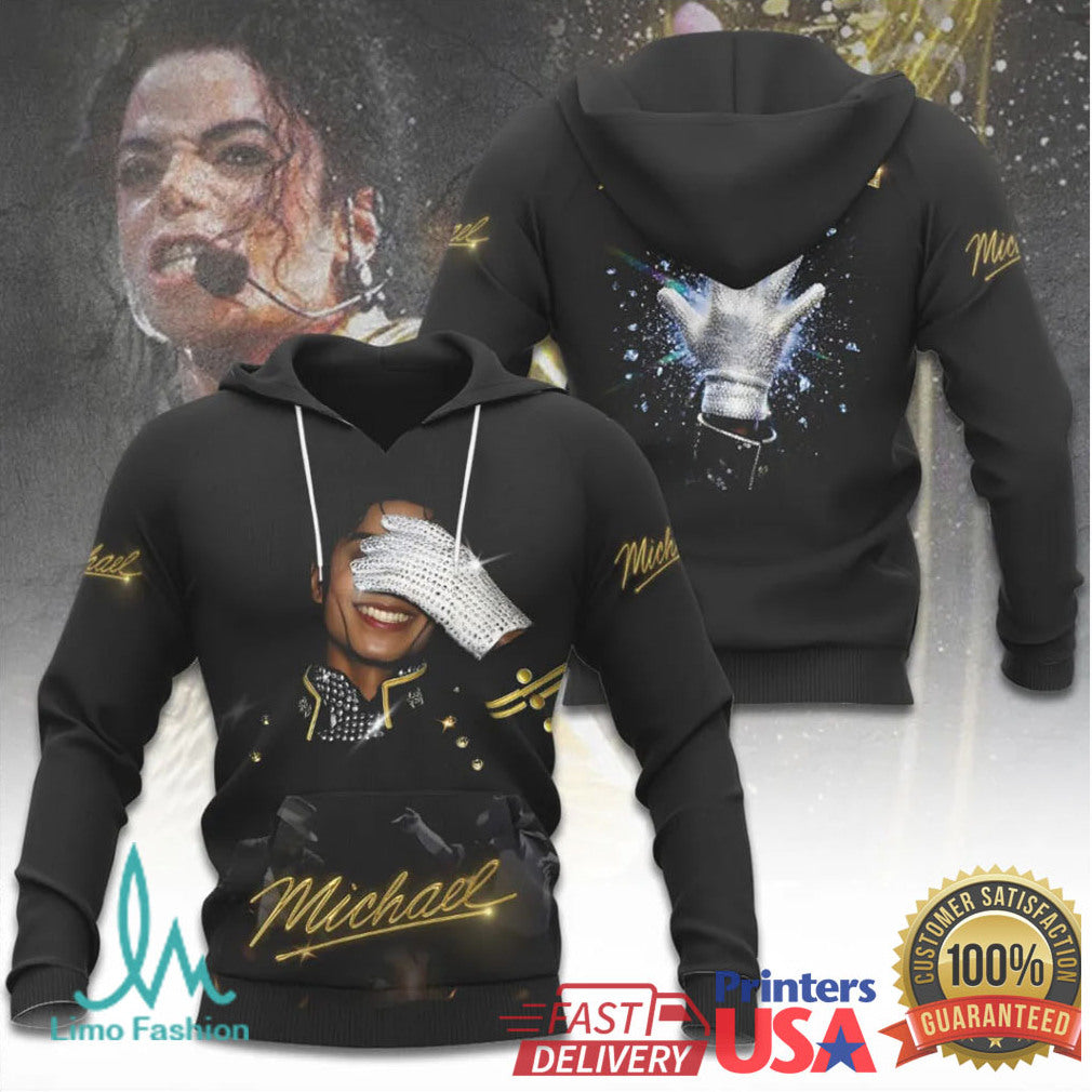 Michael Jackson Iconic Sparkle Glove Tribute Smooth Criminal Style T Shirt - Limotees LLC