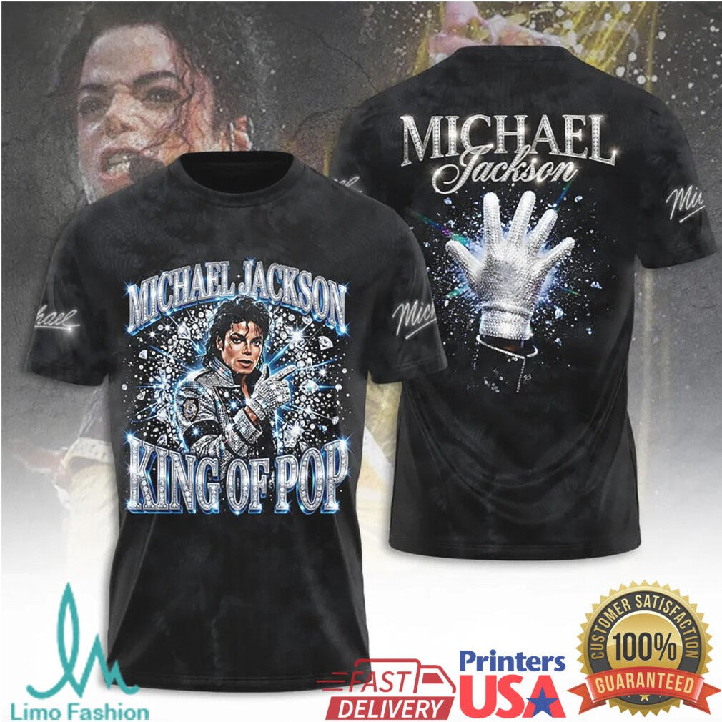 Michael Jackson King of Pop Diamond Portrait Tribute T Shirt - Limotees LLC