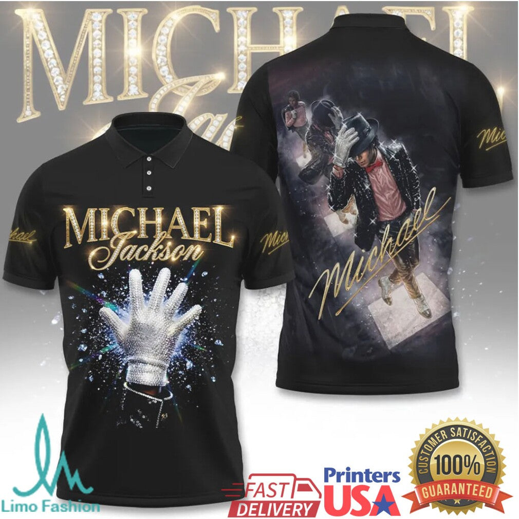 Michael Jackson King of Pop Gold Signature Iconic Glove Graphic T Shirt