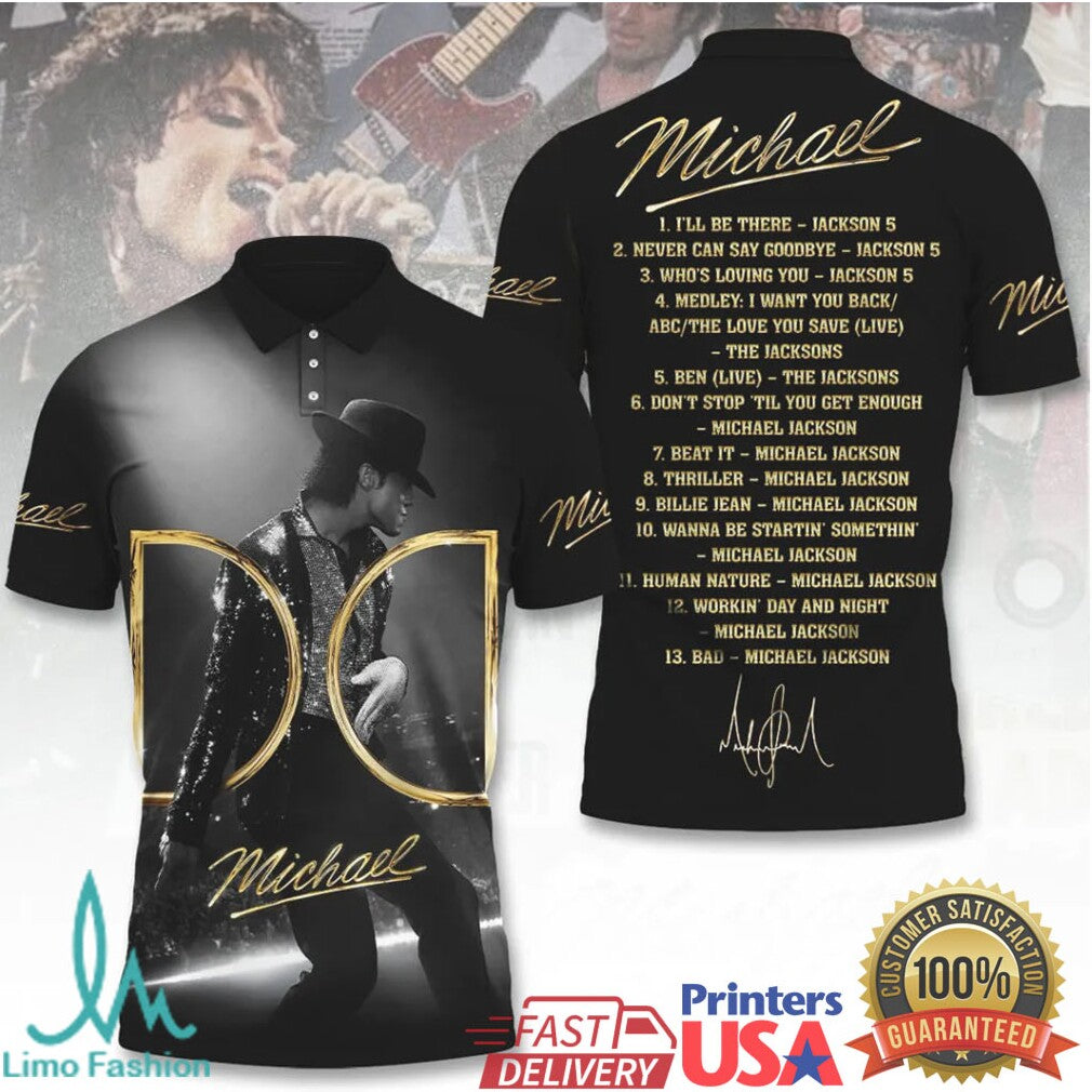 Michael Jackson King of Pop Gold Silhouette Tribute T Shirt - Limotees LLC