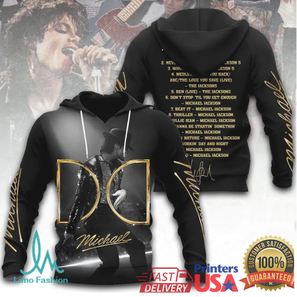 Michael Jackson King of Pop Gold Silhouette Tribute T Shirt - Limotees LLC