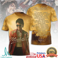 Michael Jackson King of Pop Signature Portrait & Setlist Gold Tribute T Shirt - Limotees LLC