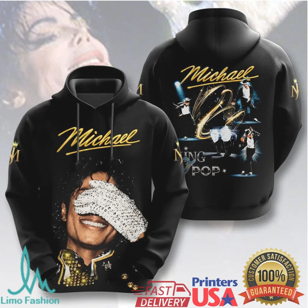 Michael Jackson King of Pop Signature Sequined Glove 3D Graphic Apparel T Shirt - Limotees LLC