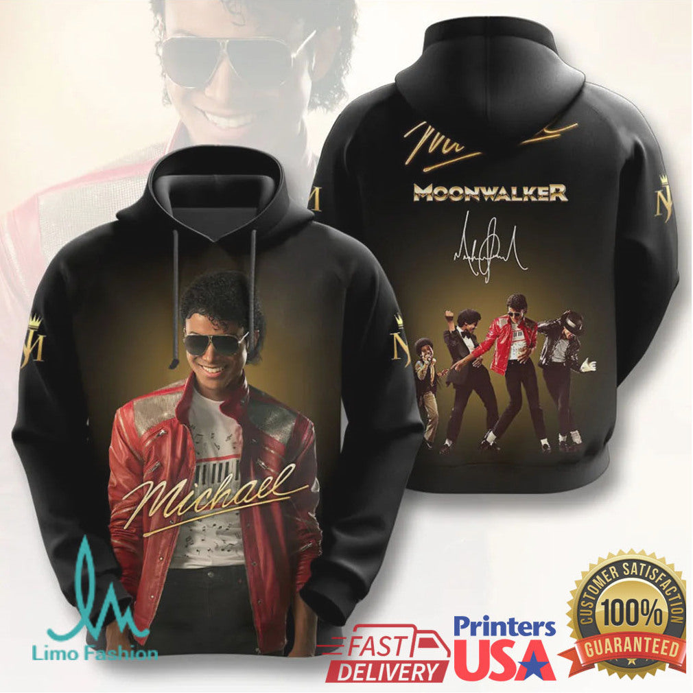 Michael Jackson Moonwalker Red Jacket Signature 3D Print T Shirt - Limotees LLC