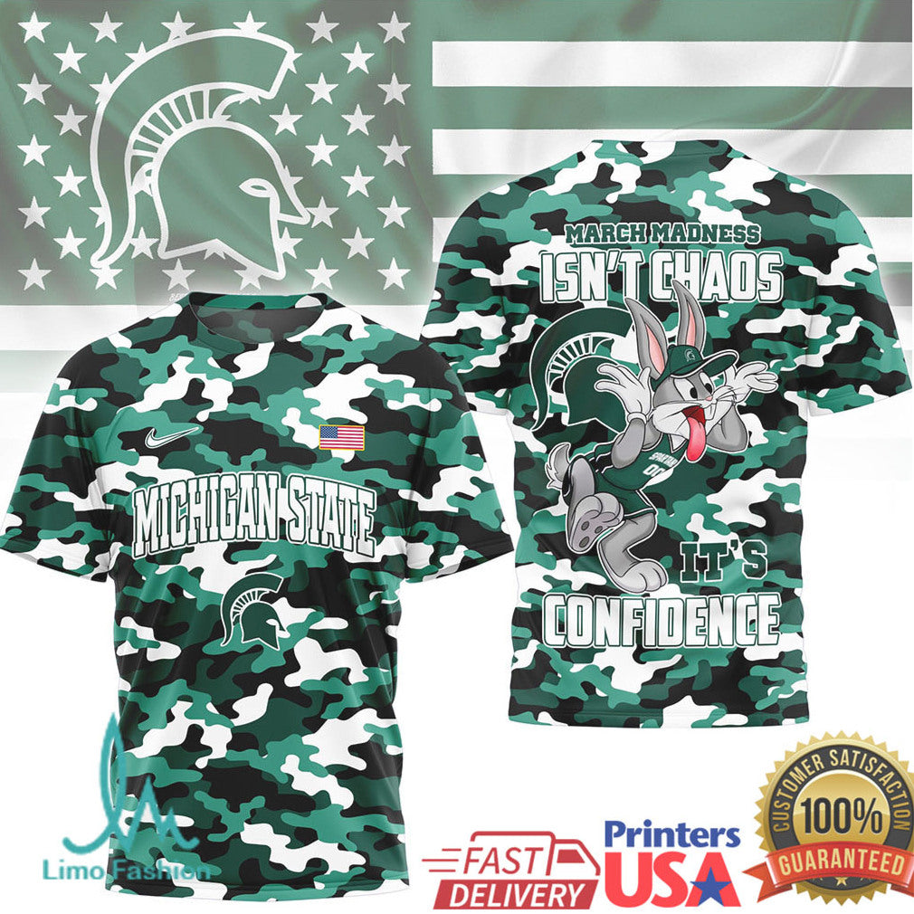 Michigan State Spartans March Madness Confidence Camo T Shirt - Limotees LLC