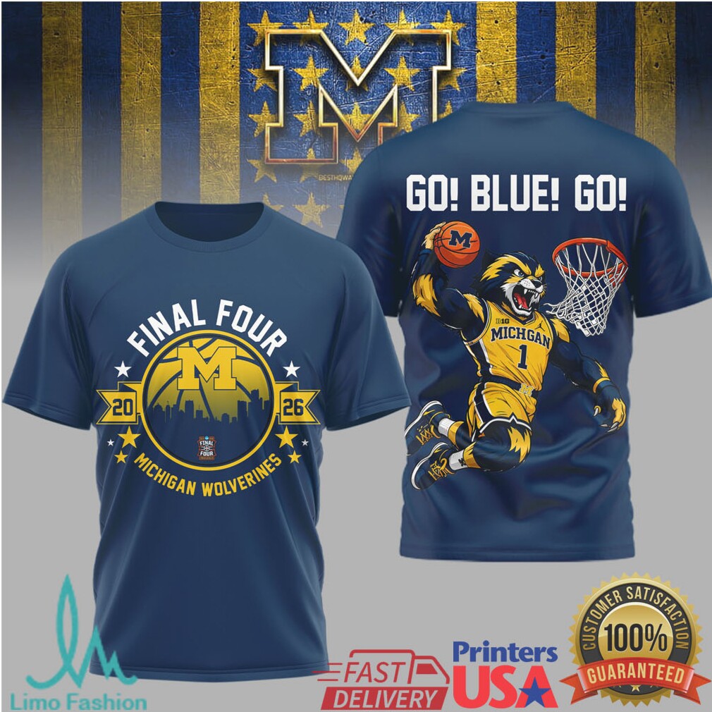 Michigan Wolverines 2026 Final Four Basketball Go Blue T Shirt - Limotees LLC