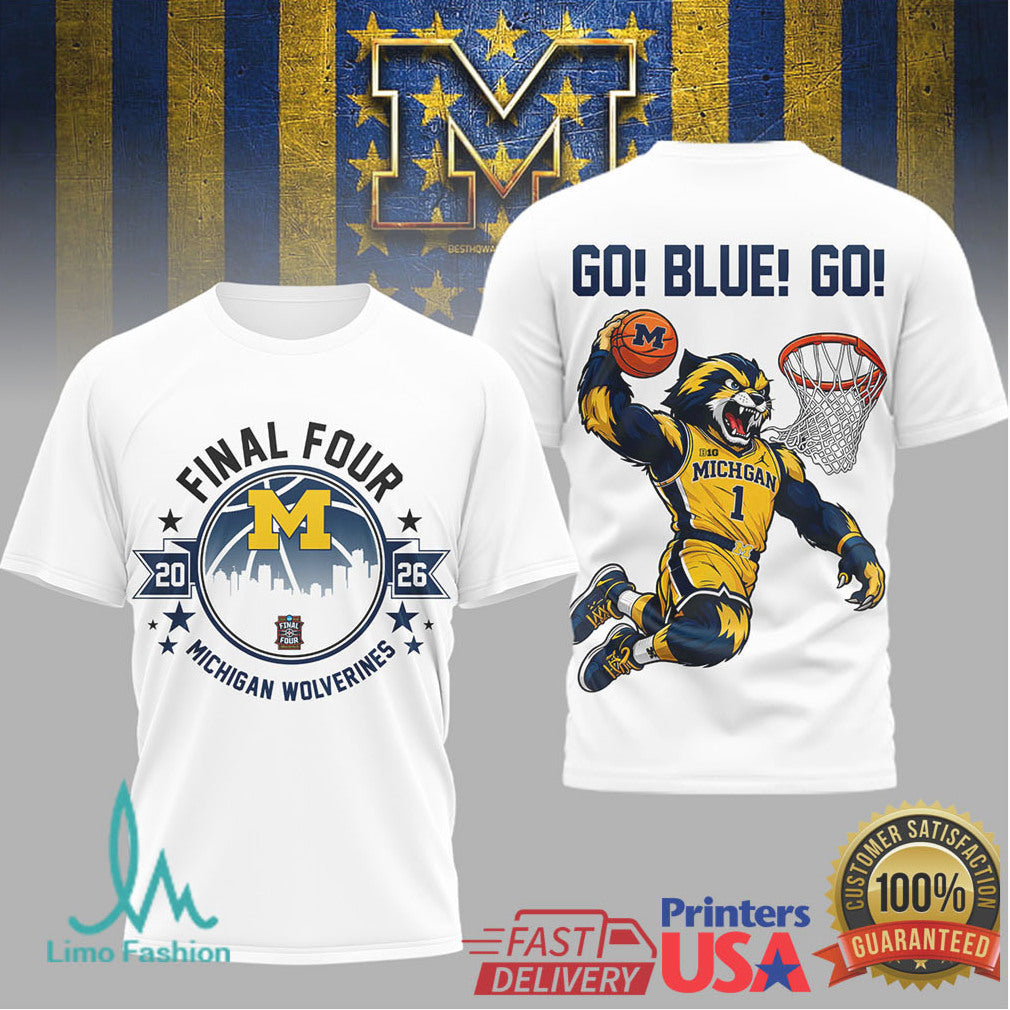 Michigan Wolverines 2026 Final Four Basketball Go Blue T Shirt - Limotees LLC