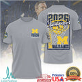 Michigan Wolverines 2026 NCAA Men's Basketball National Champions Grey Basketball Hoop Men Fans T Shirt - Limotees LLC