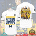 Michigan Wolverines 2026 NCAA Men's Basketball National Champions White Retro Style Men Fans T Shirt - Limotees LLC