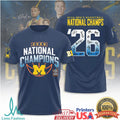 Michigan Wolverines 2026 NCAA Men's Basketball National Champs Signed T Shirt - Limotees LLC