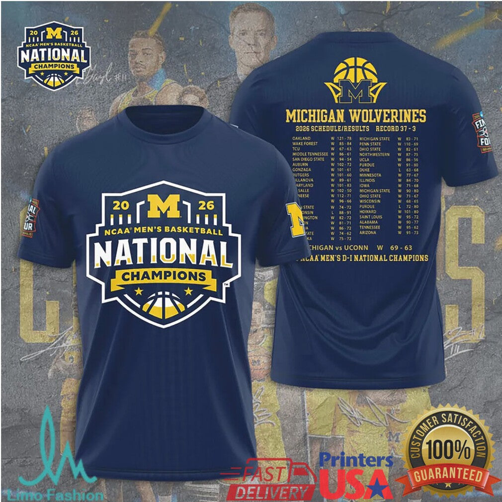 Michigan Wolverines 2026 NCAA National Champions Logo 3D Printed Sportswear T Shirt - Limotees LLC