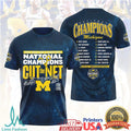 Michigan Wolverines 2026 National Champions “Cut The Net” Roster T Shirt T Shirt - Limotees LLC