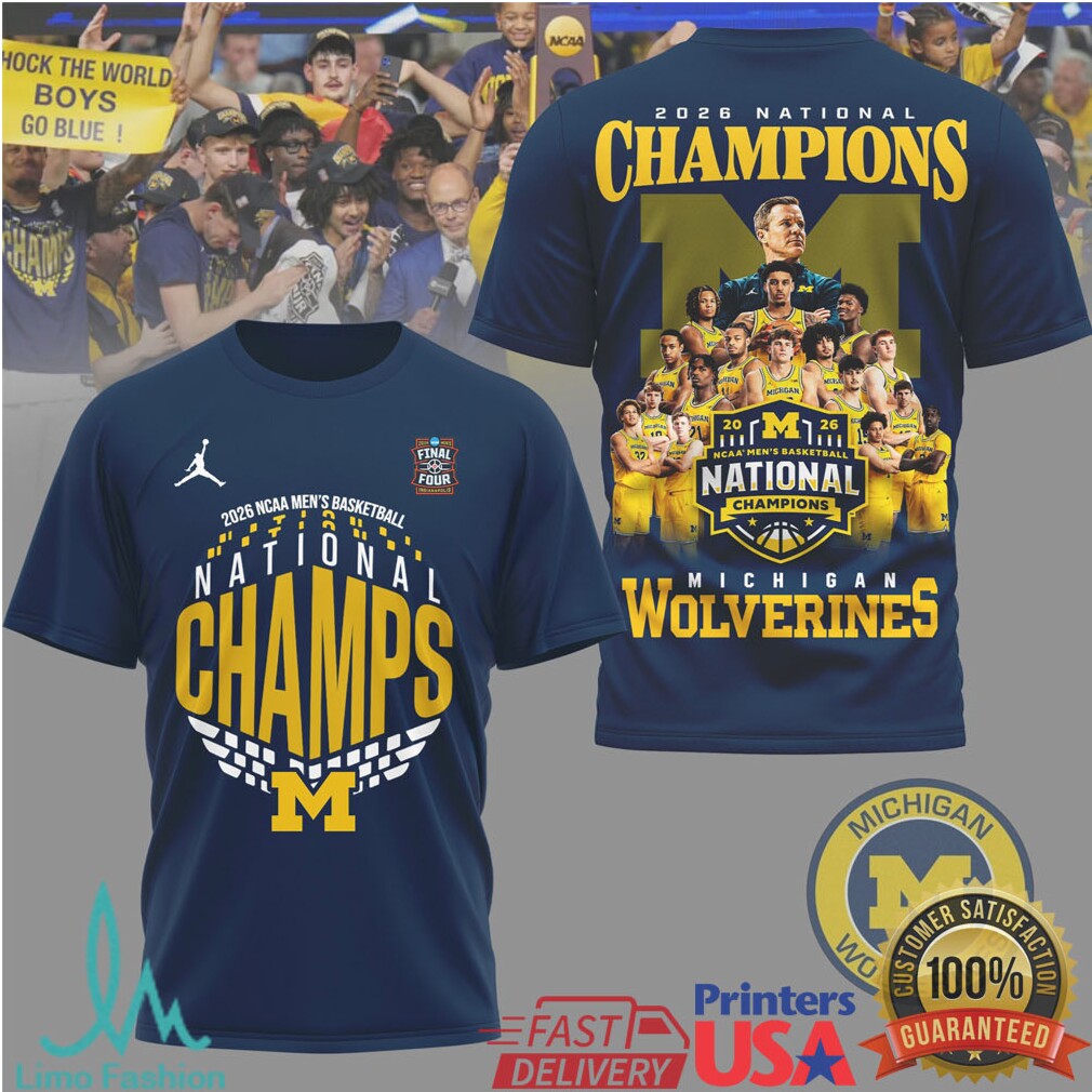 Michigan Wolverines 2026 National Champions NCAA Basketball Final Four Roster T Shirt - Limotees LLC