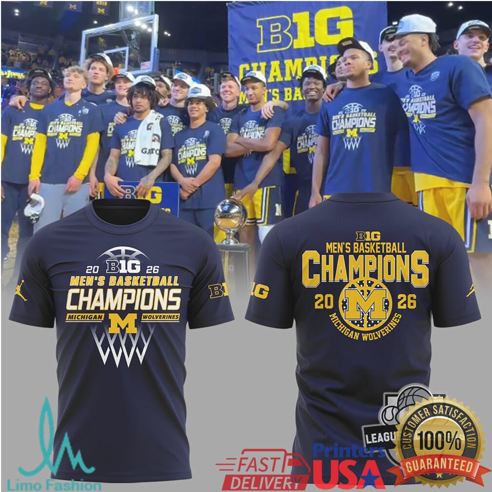 Michigan Wolverines Big 10 Men's Basketball Champions 2026 T Shirt - Limotees LLC