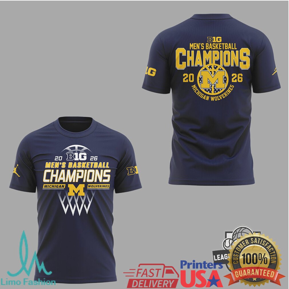 Michigan Wolverines Big 10 Men's Basketball Champions 2026 T Shirt - Limotees LLC