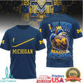 Michigan Wolverines “I Bleed Maize & Blue” Heart Football T Shirt - Limotees LLC