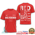 Michigan Wolverines RED Military Support Shirt Remember Everyone Deployed T Shirt - Limotees LLC