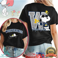 Michigan Wolverines Snoopy Joe Cool Glitter Varsity T Shirt - Limotees LLC