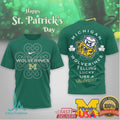 Michigan Wolverines St. Patrick's Day Feeling Lucky Like a Wolverine T Shirt - Limotees LLC