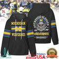 Michigan Wolverines Stressed Blessed and Obsessed Football Skull T Shirt - Limotees LLC
