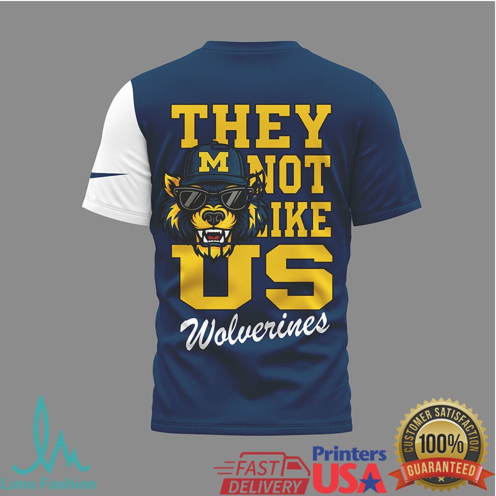 Michigan Wolverines “They Not Like Us” Mascot Dual Tone T Shirt - Limotees LLC