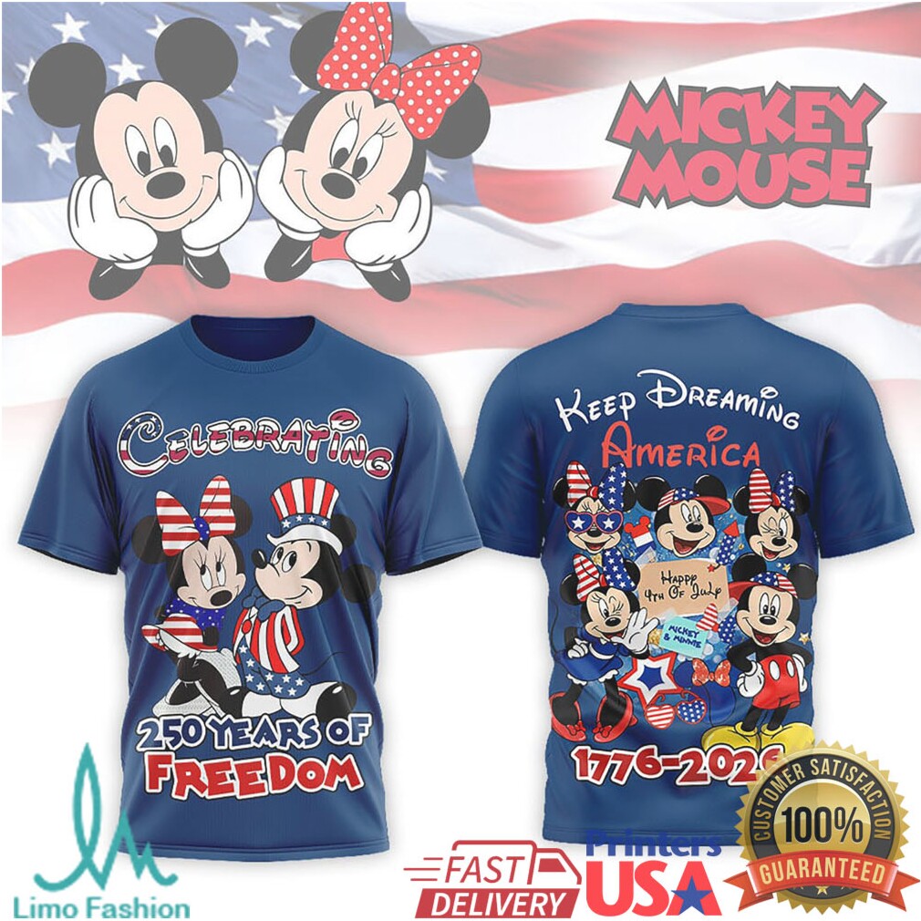 Mickey & Minnie Mouse America 250 Years of Freedom 1776 2026 T Shirt - Limotees LLC