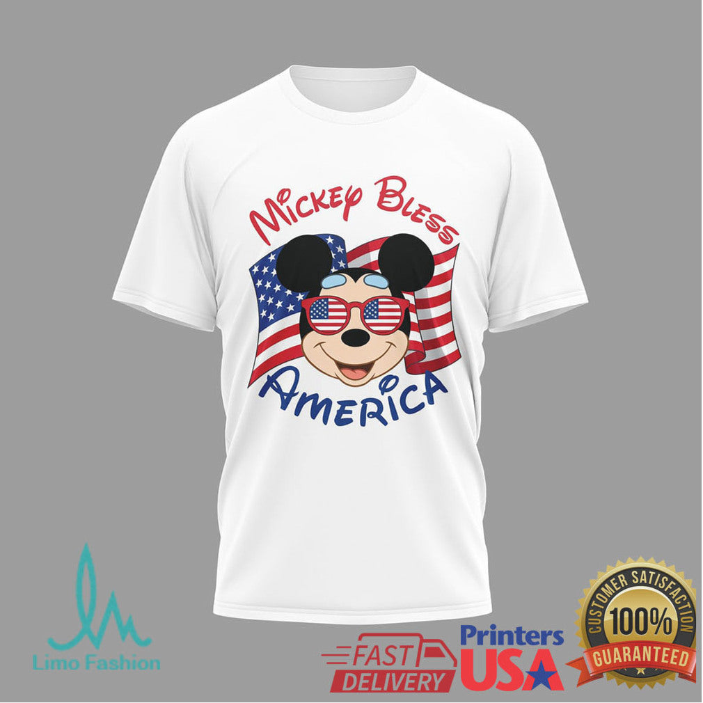 Mickey Mouse Bless America 250th Anniversary T Shirt Disney Patriotic 1776 2026 - Limotees LLC