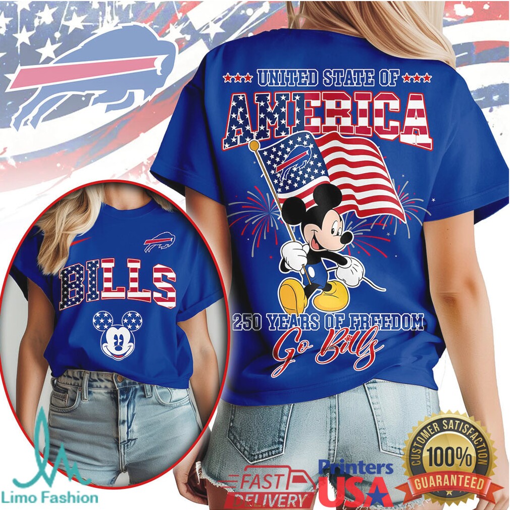 Mickey Mouse Buffalo Bills 250 Years Of Freedom USA Anniversary T Shirt - Limotees LLC