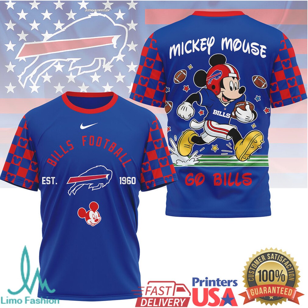 Mickey Mouse Buffalo Bills Football Est 1960 Running Graphic Shirt - Limotees LLC