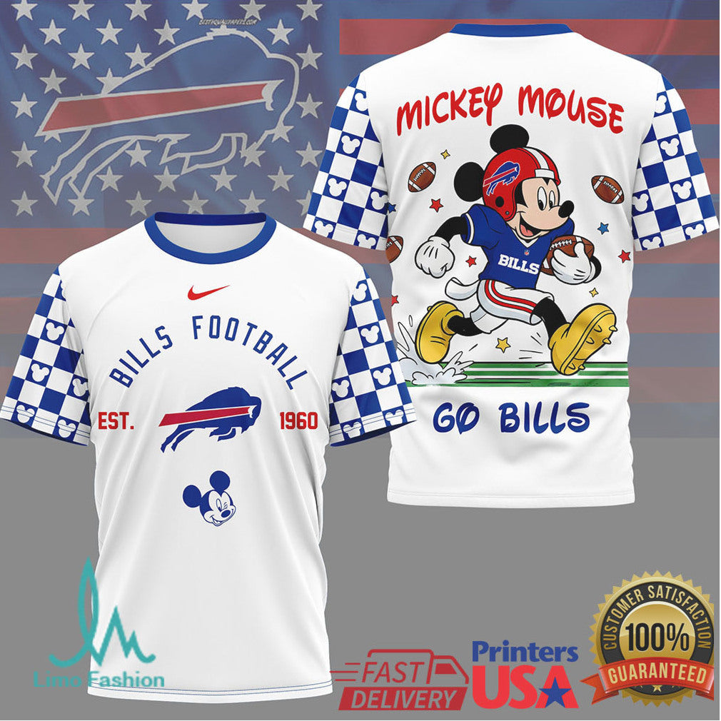 Mickey Mouse Buffalo Bills Football Est 1960 Running Graphic Shirt - Limotees LLC
