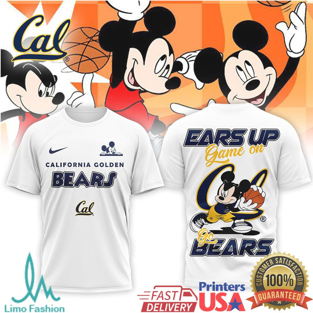 Mickey Mouse California Golden Bears Basketball “Ears Up Game On” T Shirt - Limotees LLC