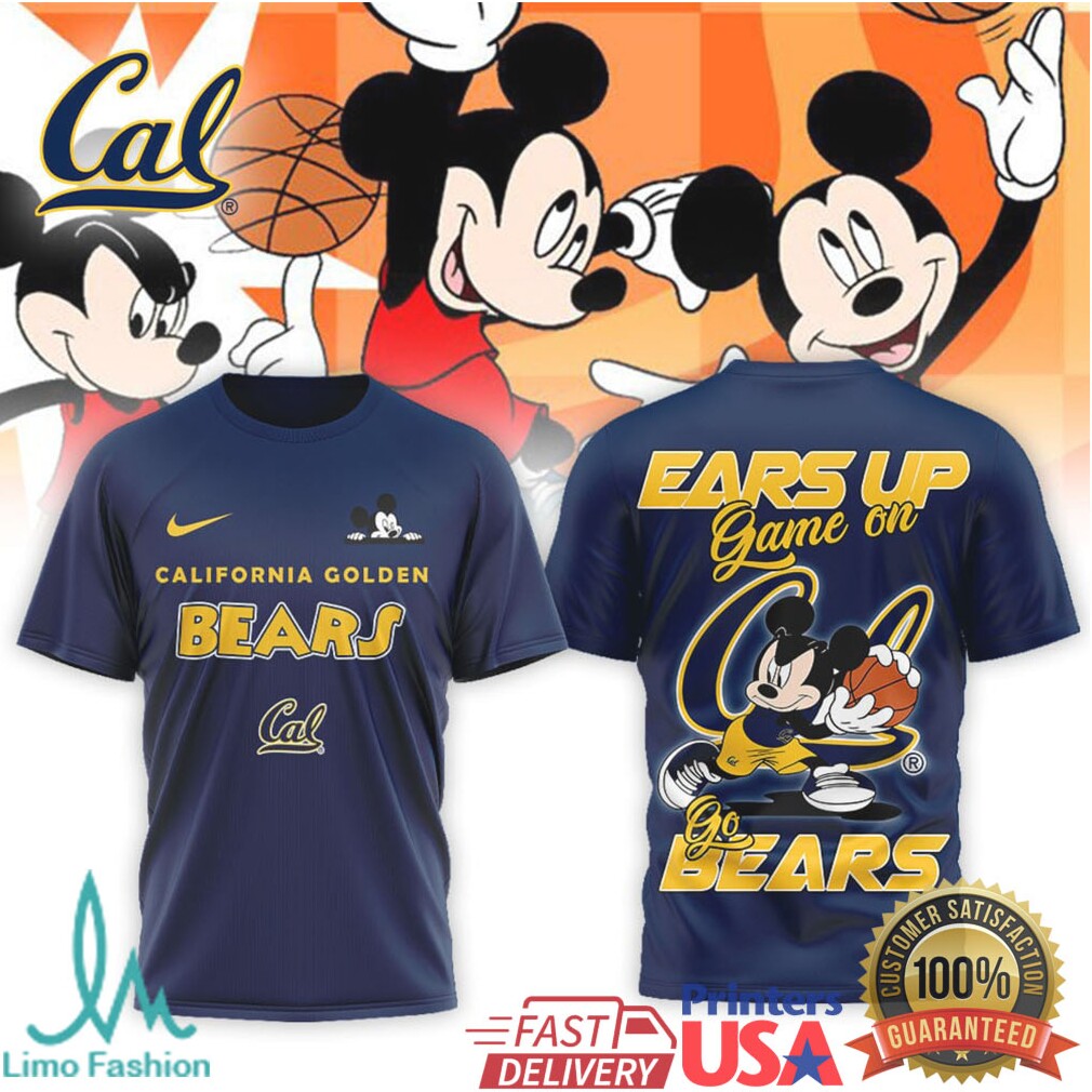 Mickey Mouse California Golden Bears Basketball “Ears Up Game On” T Shirt - Limotees LLC