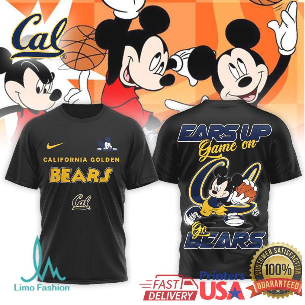 Mickey Mouse California Golden Bears Basketball “Ears Up Game On” T Shirt - Limotees LLC