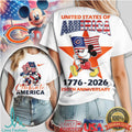 Mickey Mouse Chicago Bears 1776 2026 Celebrate America 250th Anniversary T Shirt - Limotees LLC