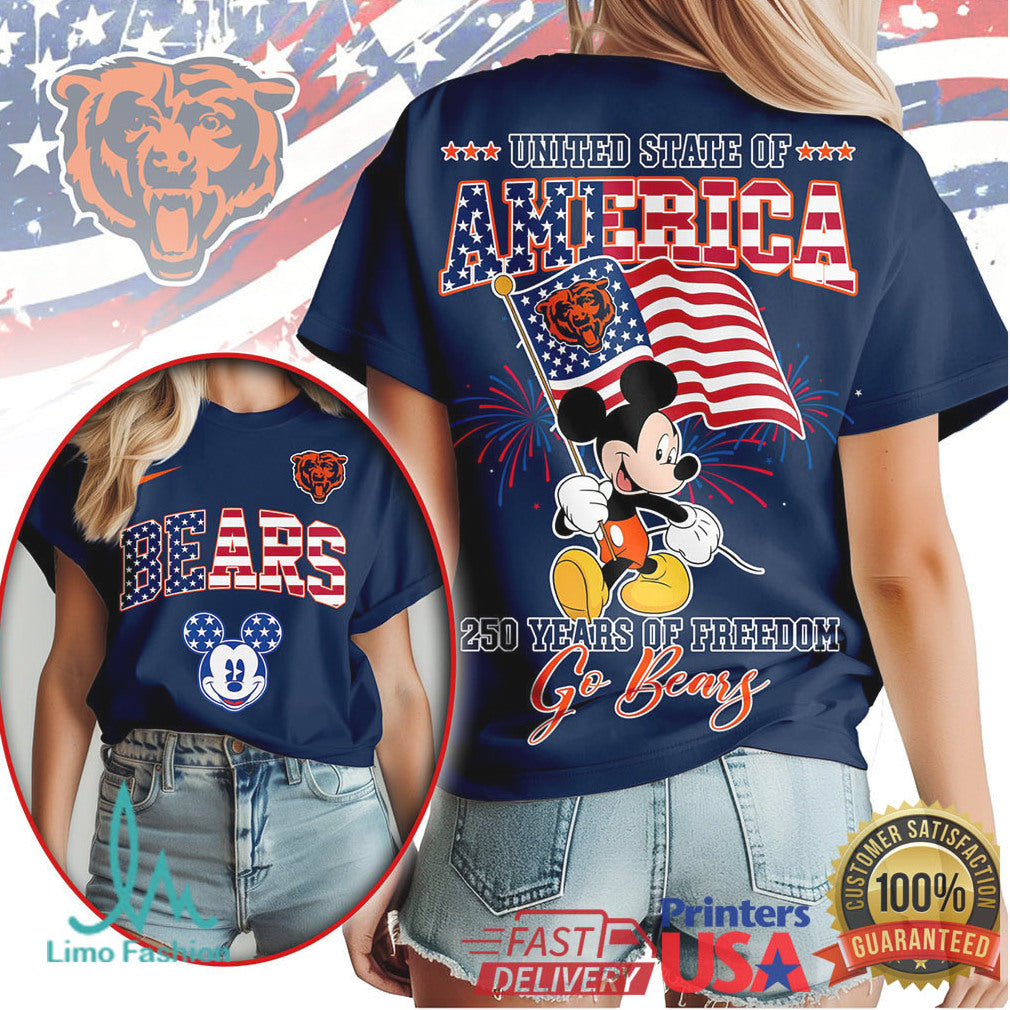Mickey Mouse Chicago Bears 250 Years of Freedom United State of America T Shirt - Limotees LLC