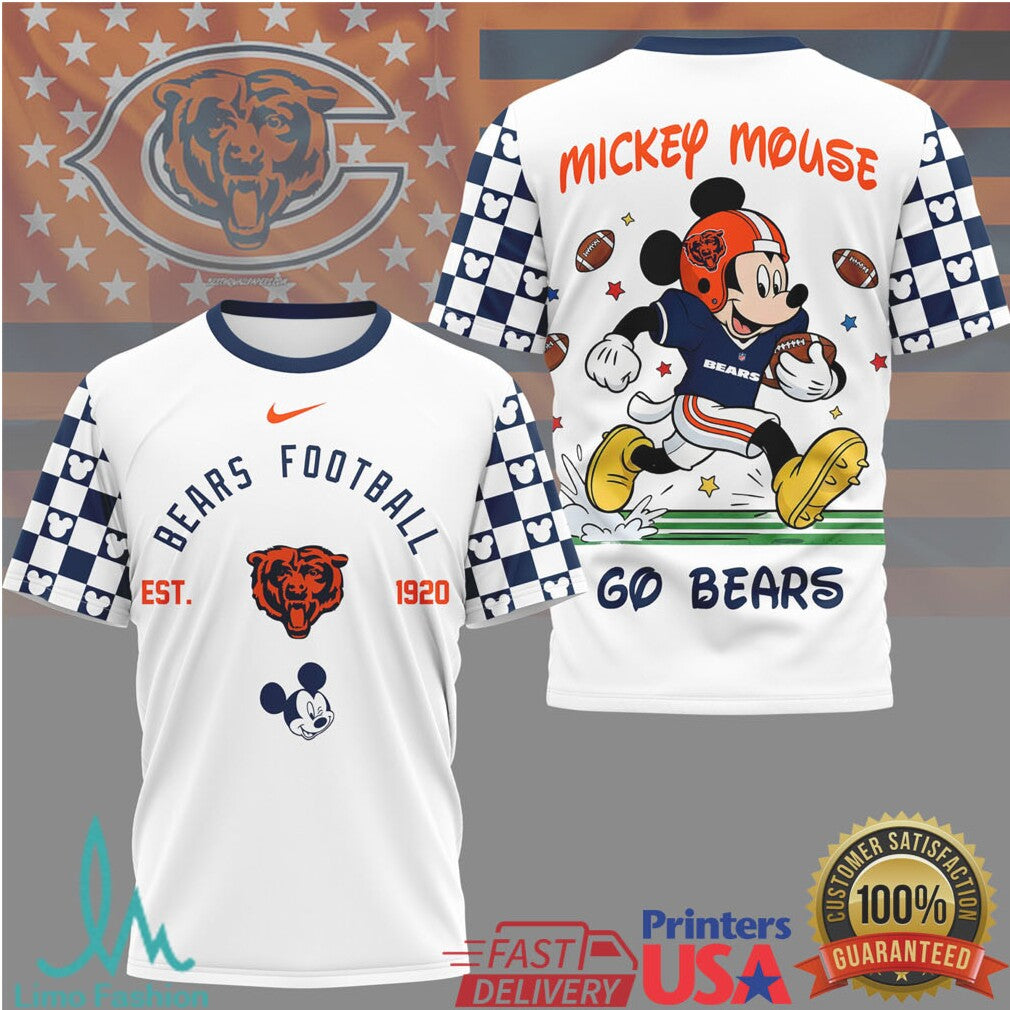 Mickey Mouse Chicago Bears Football Est 1920 Graphic T Shirt - Limotees LLC