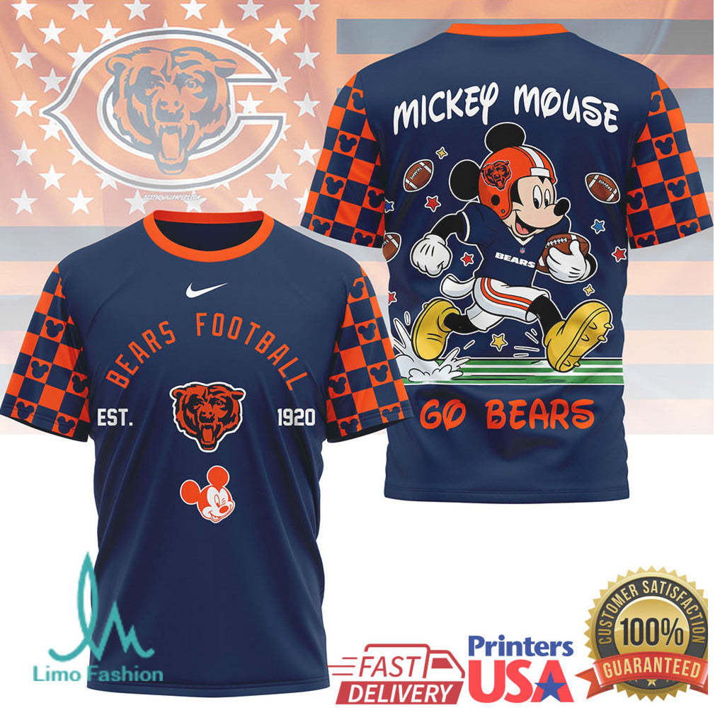 Mickey Mouse Chicago Bears Football Est 1920 Graphic T Shirt - Limotees LLC