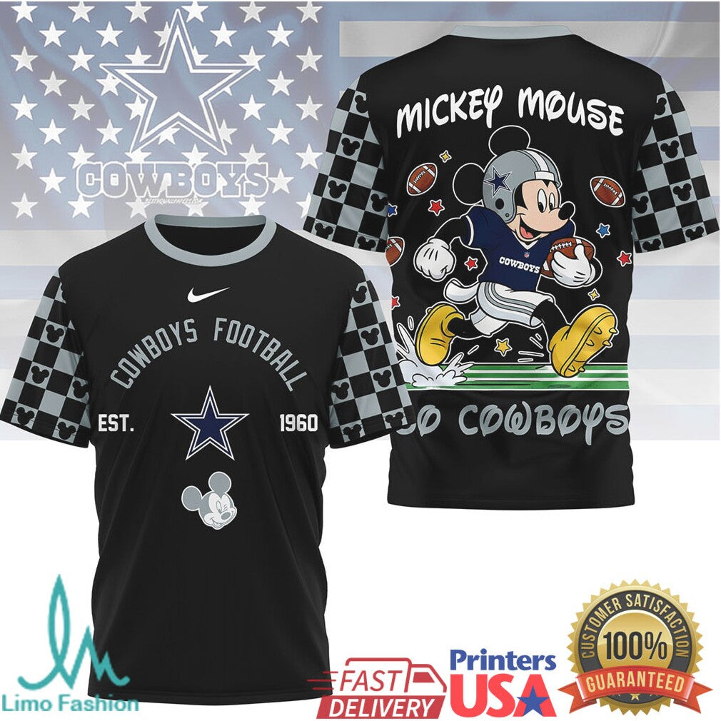 Mickey Mouse Dallas Cowboys Football Est 1960 Graphic T Shirt - Limotees LLC