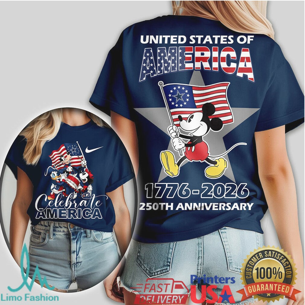 Mickey Mouse Dallas Cowboys USA 250th Anniversary 1776 2026 T Shirt - Limotees LLC