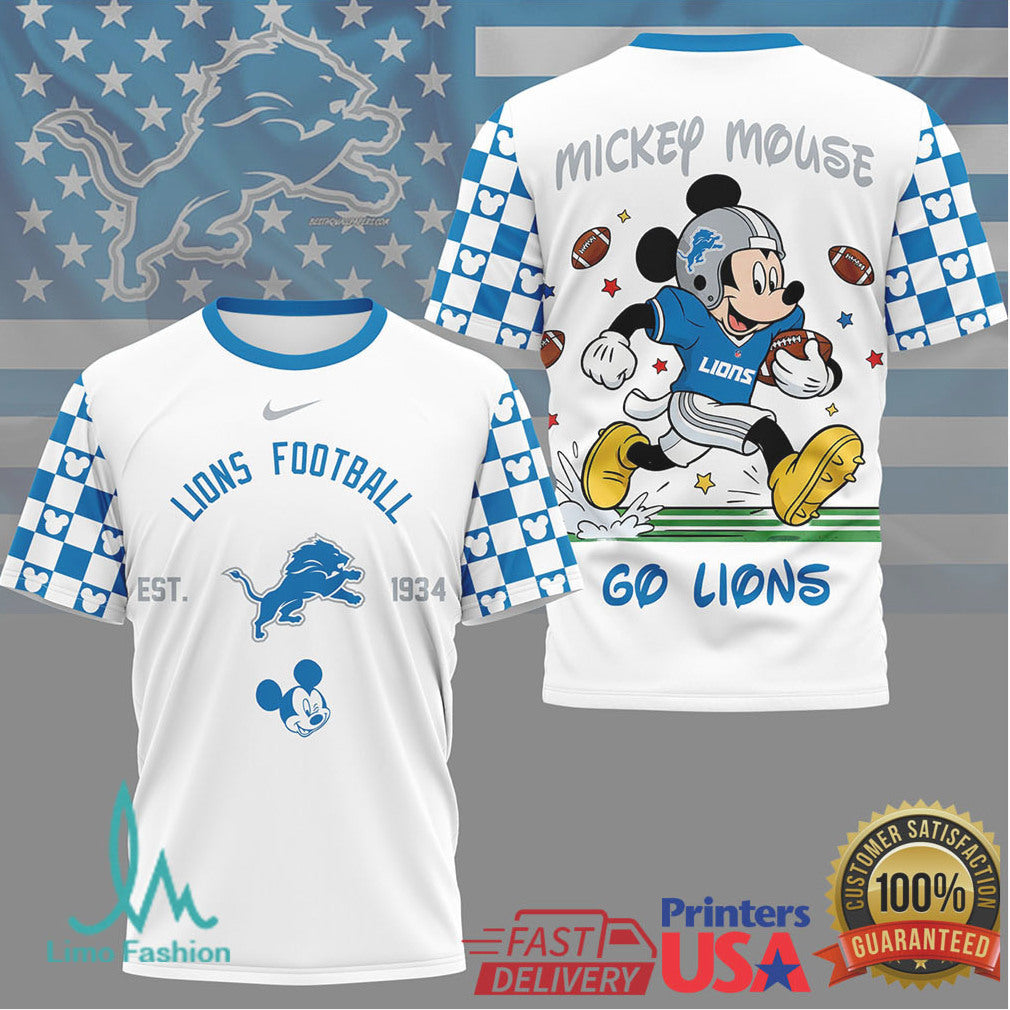 Mickey Mouse Detroit Lions Football Est 1934 Graphic T Shirt