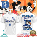 Mickey Mouse Duke Blue Devils Basketball Ears Up Game On T Shirt - Limotees LLC