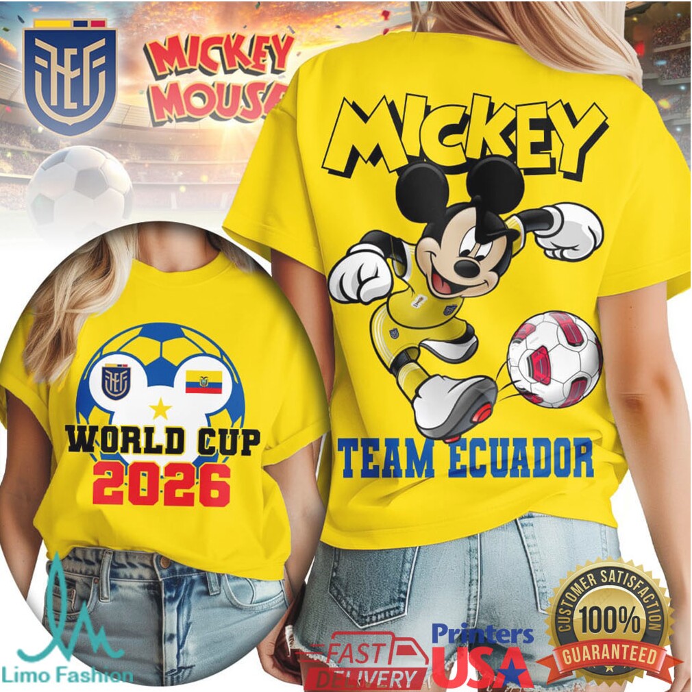 Mickey Mouse Ecuador Soccer Team World Cup 2026 T Shirt - Limotees LLC