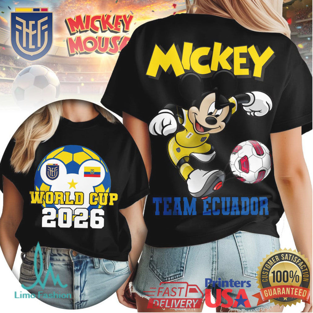 Mickey Mouse Ecuador Soccer Team World Cup 2026 T Shirt - Limotees LLC