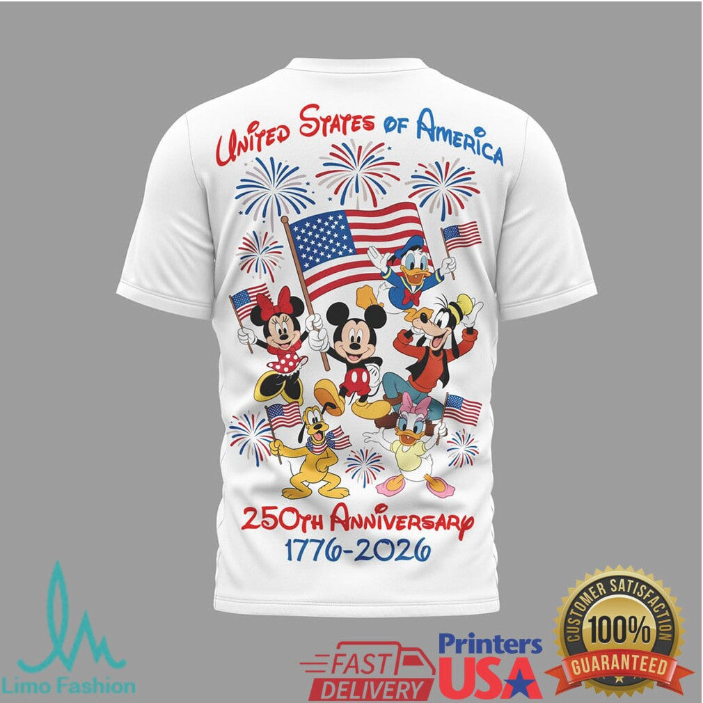 Mickey Mouse & Friends Disney Collection 250th Anniversary 1776 2026 T Shirt - Limotees LLC